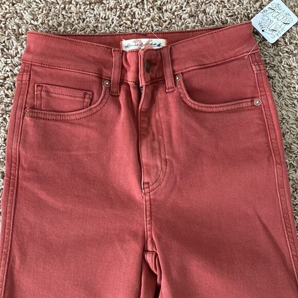 NWT Free People We The Free Red High Rise Skinny Jeans Size 26 - Picture 3 of 14